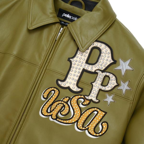 Pelle Pelle PELLE PELLE STARS AND STRIPES JACKET Olive / Black / Maize / Silver Metallic