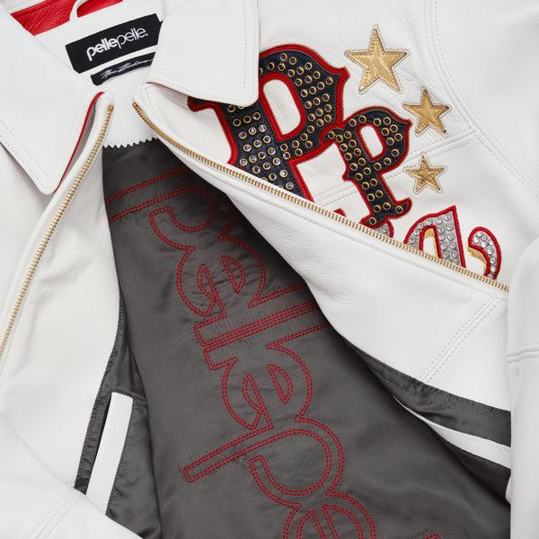Pelle Pelle PELLE PELLE STARS AND STRIPES JACKET White / Cabernet / Gold Metallic / Navy