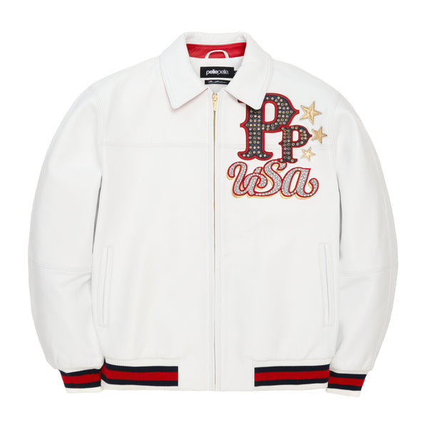 pelle pelle PELLE PELLE STARS AND STRIPES JACKET White / Cabernet / Gold Metallic / Navy