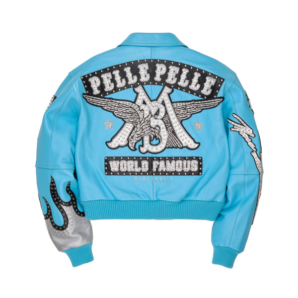 Pelle Pelle World Famous Pelle Pelle Womens Jacket Light Teal / Black / White