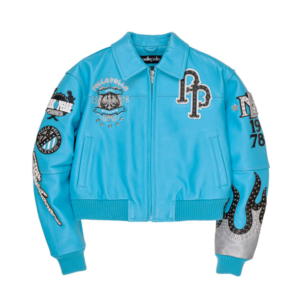pelle pelle World Famous Pelle Pelle Womens Jacket Light Teal / Black / White