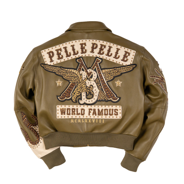 Pelle Pelle WORLD FAMOUS PELLE PELLE WOMENS JACKET Olive / Ivory / Brown