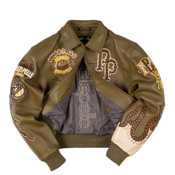 Pelle Pelle WORLD FAMOUS PELLE PELLE WOMENS JACKET Olive / Ivory / Brown
