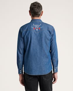 Pendleton MEN'S BISON EMBROIDERED DENIM GAMBLER SHIRT