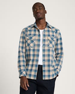 pendleton MEN'S PLAID SNAP-FRONT WYATT COTTON SHIRT