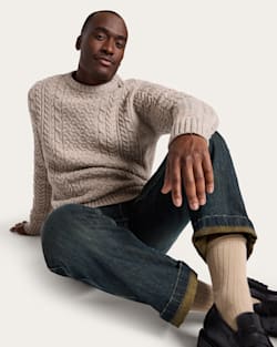 Pendleton MEN'S SHETLAND COLLECTION FISHERMAN SWEATER