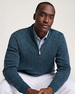 pendleton MEN'S SHETLAND COLLECTION QUARTER-ZIP SWEATER