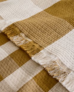 Pendleton BLOCK PLAID ORGANIC COTTON FRINGED THROW