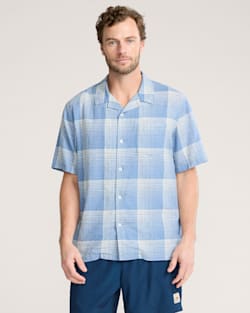 pendleton MEN'S PLAID LINEN CAMP SHIRT
