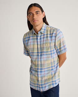 pendleton MEN'S PLAID SHORELINE LINEN SHIRT
