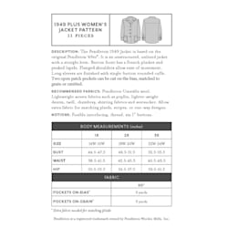 Pendleton WOMEN'S 1949 JACKET PATTERN - PLUS