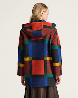 Pendleton WOMEN'S BLOCK PLAID WOOL DUFFEL COAT