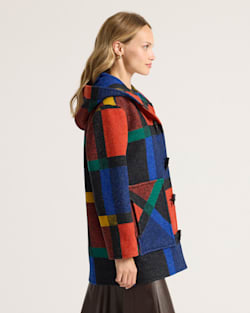 Pendleton WOMEN'S BLOCK PLAID WOOL DUFFEL COAT