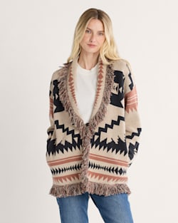 pendleton WOMEN'S GRAPHIC FRINGE CARDIGAN