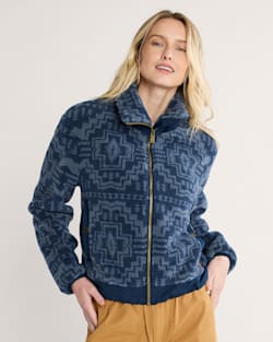 pendleton WOMEN'S HEATHER ZIP-FRONT FLEECE JACKET