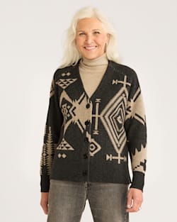 pendleton WOMEN'S LAMBSWOOL MIXED GRAPHIC CARDIGAN
