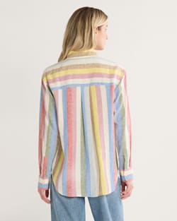 Pendleton WOMEN'S MULTI STRIPE COASTAL LINEN SHIRT