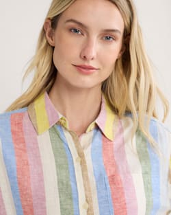 Pendleton WOMEN'S MULTI STRIPE COASTAL LINEN SHIRT