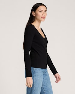 Pendleton WOMEN'S PIMA COTTON FAUX WRAP TOP