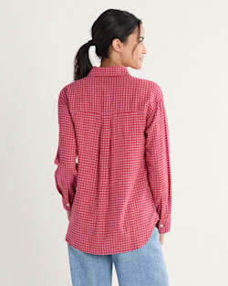 Pendleton WOMEN'S PINK CHECK COASTAL LINEN SHIRT