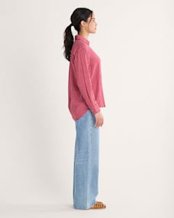 Pendleton WOMEN'S PINK CHECK COASTAL LINEN SHIRT