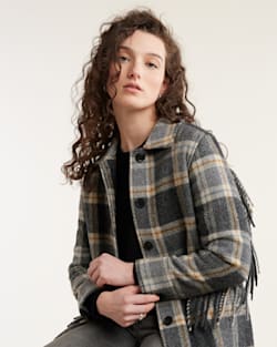 Pendleton WOMEN'S PLAID JOLENE WOOL FRINGED JACKET
