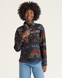pendleton WOMEN'S AUTUMN BIRCH COTTON CHAMOIS HALF-ZIP PULLOVER
