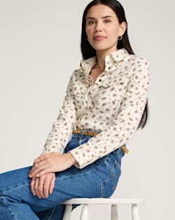 pendleton WOMEN'S FLORAL COTTON TWILL GAMBLER SHIRT
