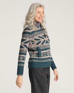 Pendleton WOMEN'S GRAPHIC SHETLAND COLLECTION ZIP CARDIGAN