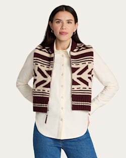pendleton WOMEN'S GRAPHIC SHETLAND COLLECTION ZIP VEST