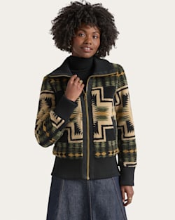 pendleton WOMEN'S HARDING FOXGLOVE FLEECE BOMBER JACKET