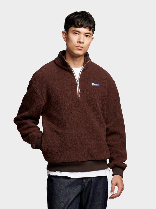 Penfield 1/4 Zip Funnel Neck Fleece In Chicory Coffee