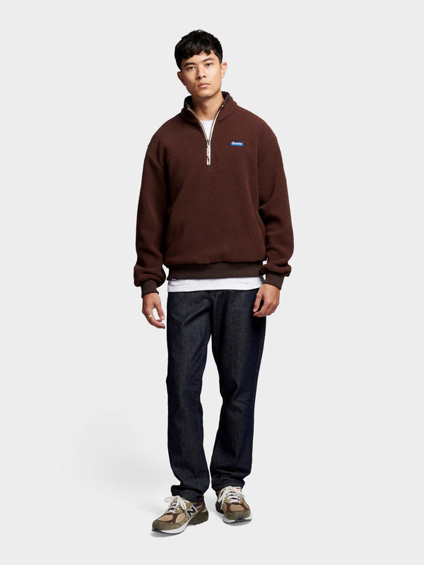 Penfield 1/4 Zip Funnel Neck Fleece In Chicory Coffee