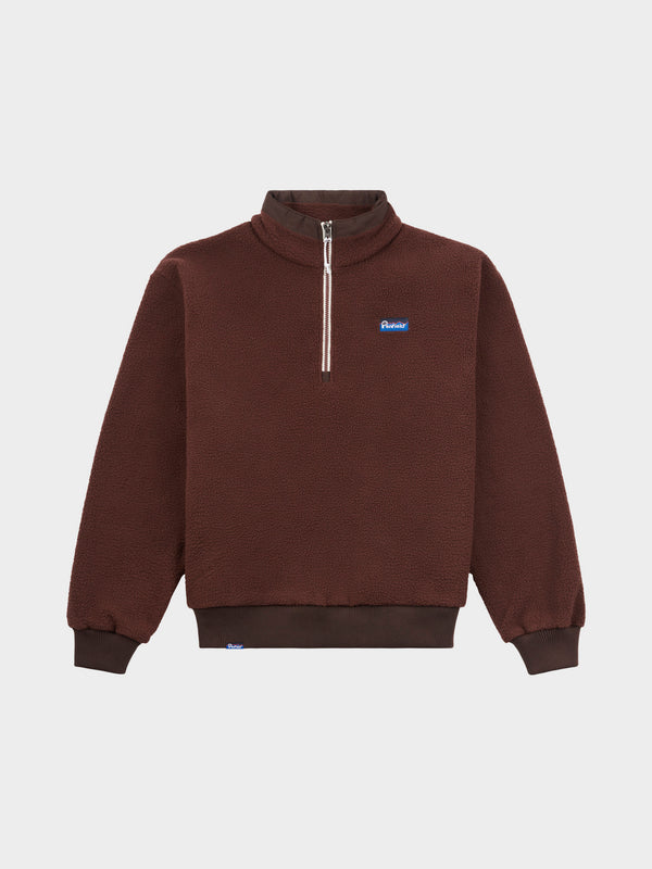 penfield 1/4 Zip Funnel Neck Fleece in Chicory Coffee