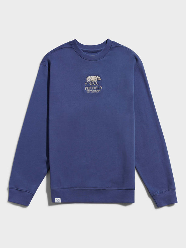 penfield 50th Anniversary Embroidered Crew in Blue Indigo