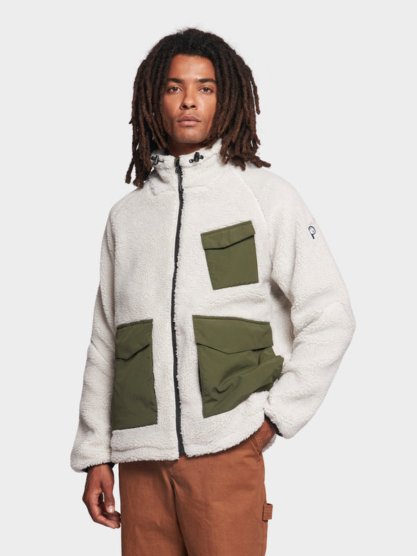 Penfield Angled Pocket Fleece Jacket In Silver Birch