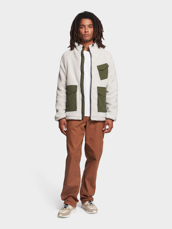 Penfield Angled Pocket Fleece Jacket In Silver Birch
