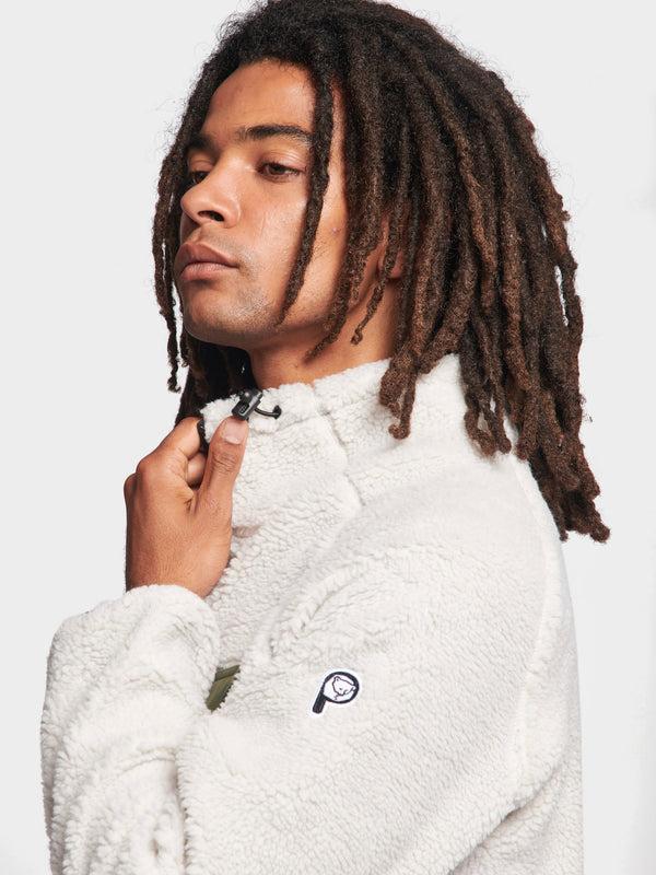 Penfield Angled Pocket Fleece Jacket In Silver Birch