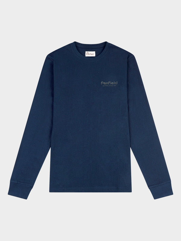 penfield Arc Mountain Long Sleeve T-Shirt in Navy Blue
