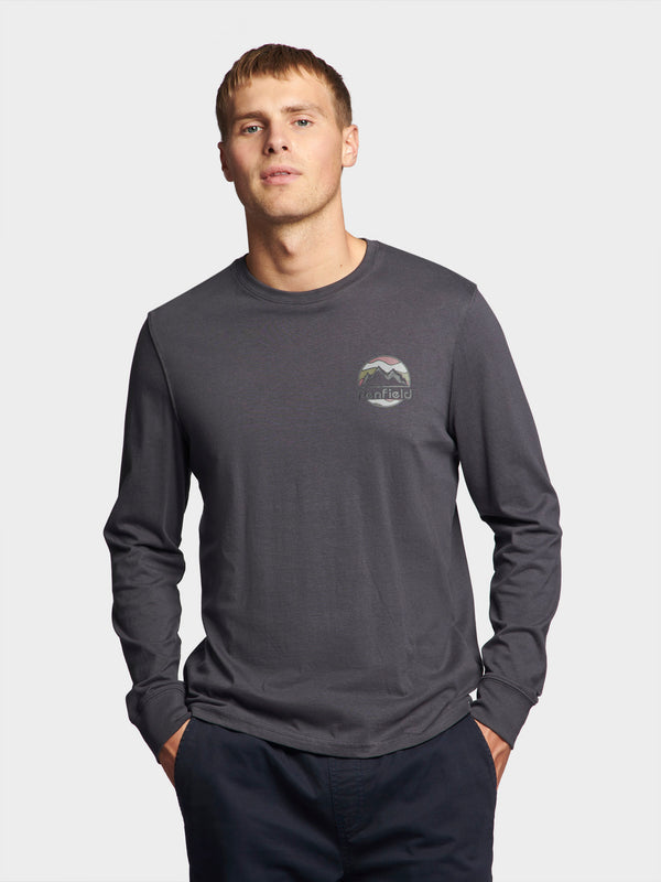 Penfield Back Circular Long Sleeve T-Shirt In Ebony