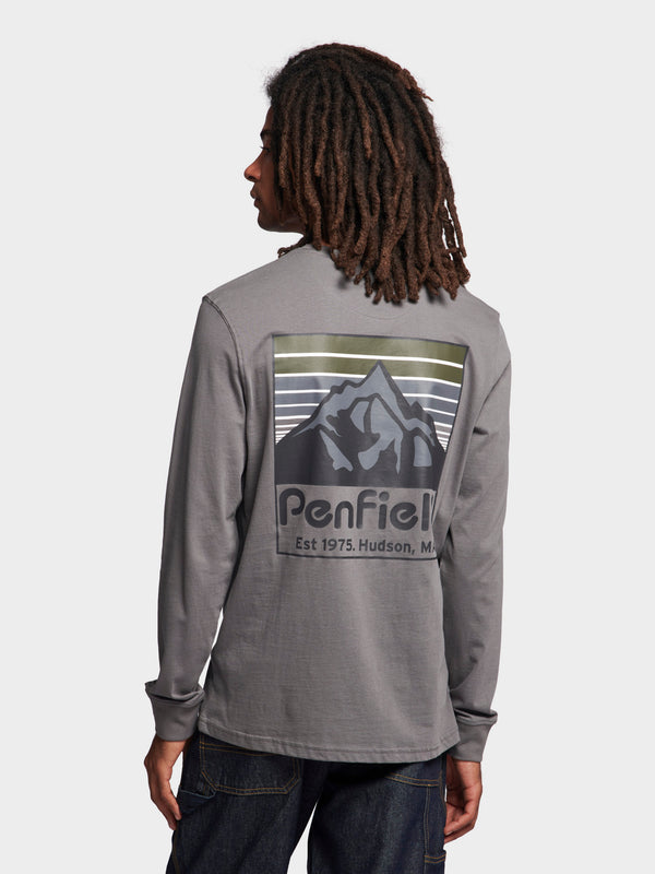 Penfield Back Graphic Long Sleeve T-Shirt In Castlerock