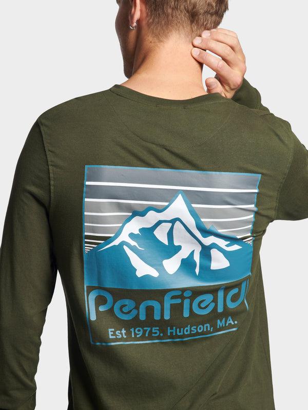 Penfield Back Graphic Long Sleeve T-Shirt In Forest Night