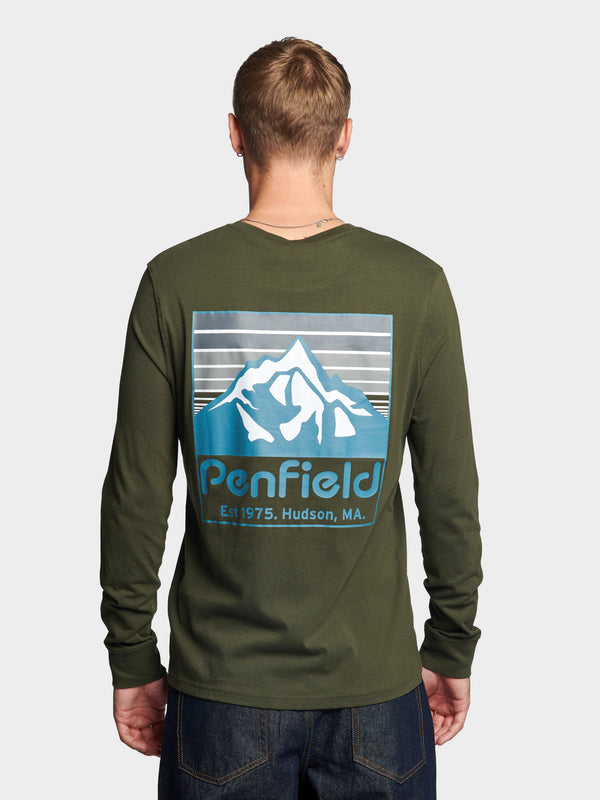 Penfield Back Graphic Long Sleeve T-Shirt In Forest Night