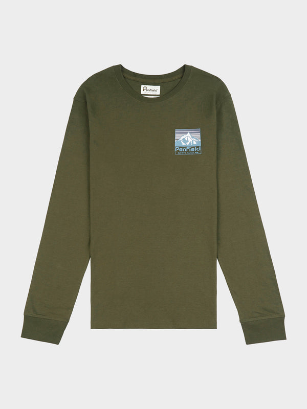 penfield Back Graphic Long Sleeve T-Shirt in Forest Night