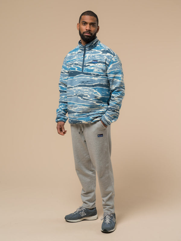 Penfield Bay Jacquard Microfleece ¼ Zip In Blue Fusion