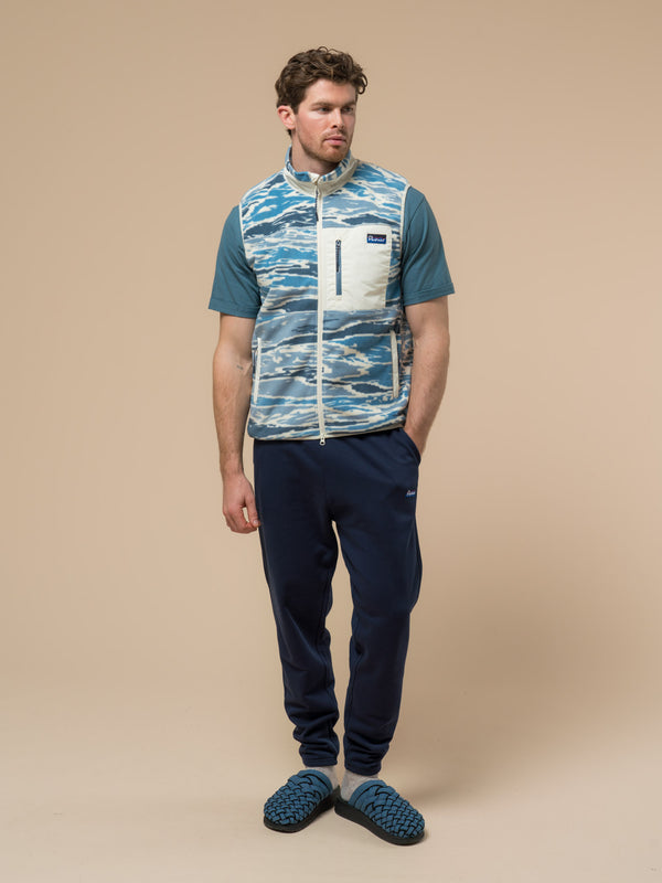 Penfield Bay Jacquard Microfleece Vest In Blue Fusion