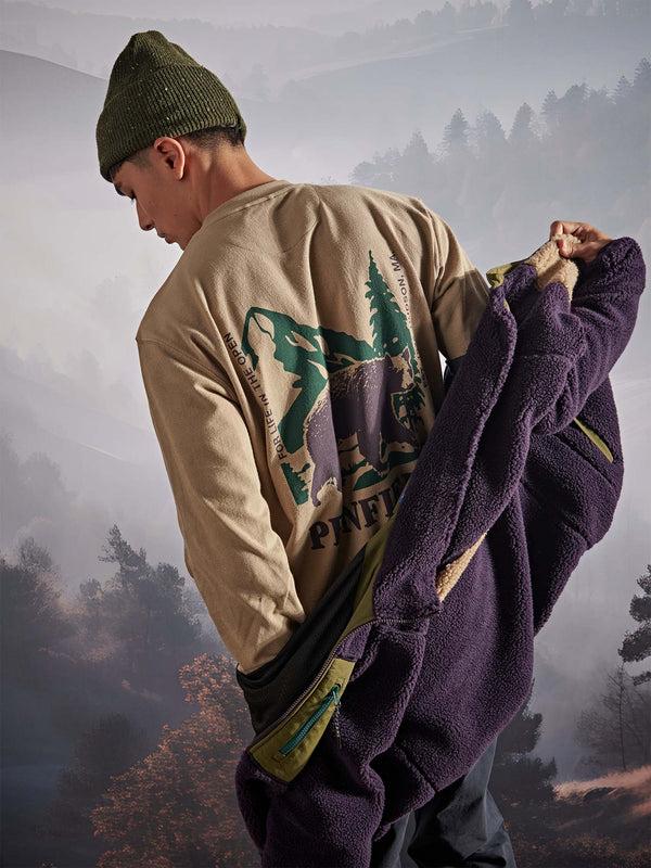 Penfield Black Bear Long Sleeve T-Shirt In Chinchilla