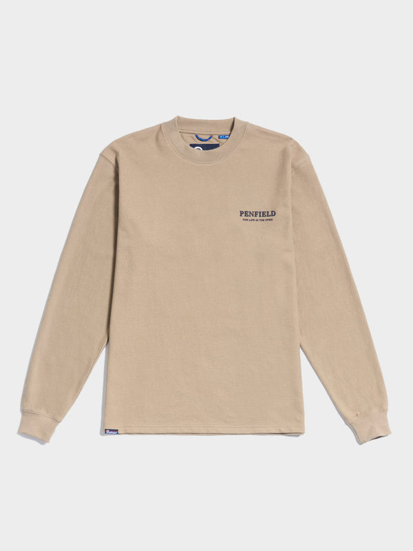 penfield Black Bear Long Sleeve T-Shirt in Chinchilla