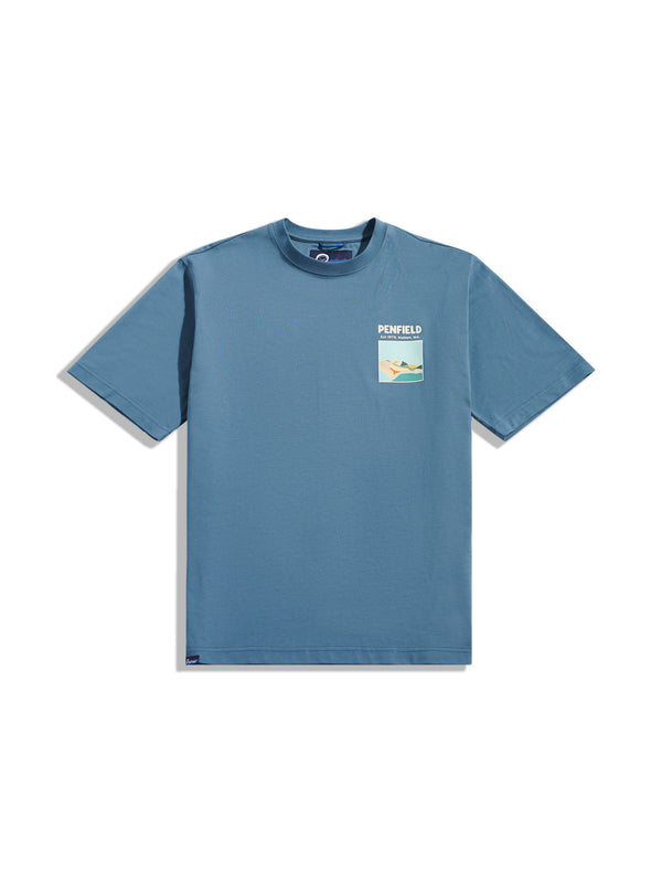 Penfield Block Landscape Graphic T-Shirt In Blue Fusion