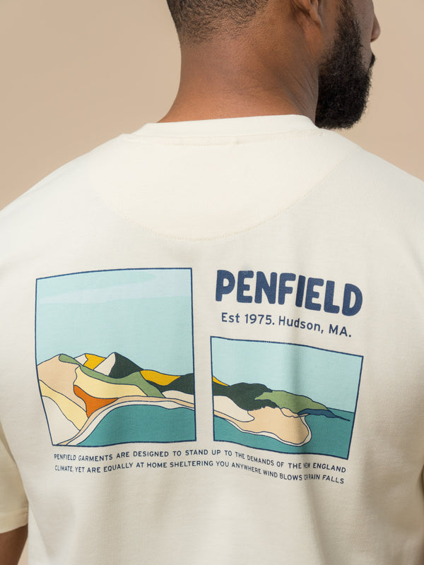 Penfield Block Landscape Graphic T-Shirt In Vanilla Ice
